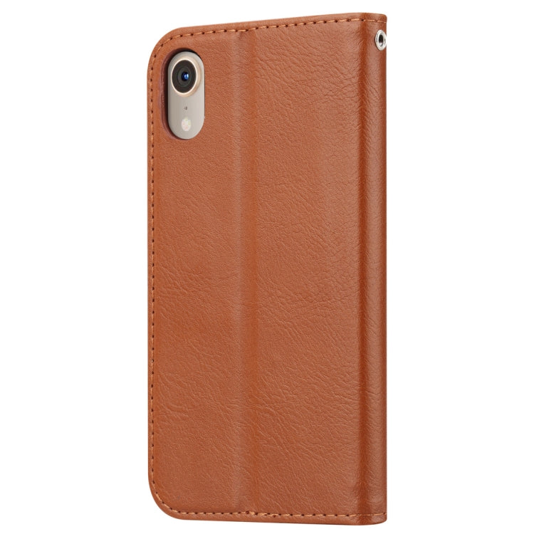 For iPhone XR Knead Skin Texture Horizontal Flip Leather Case with Photo Frame & Holder & Card Slots & Wallet