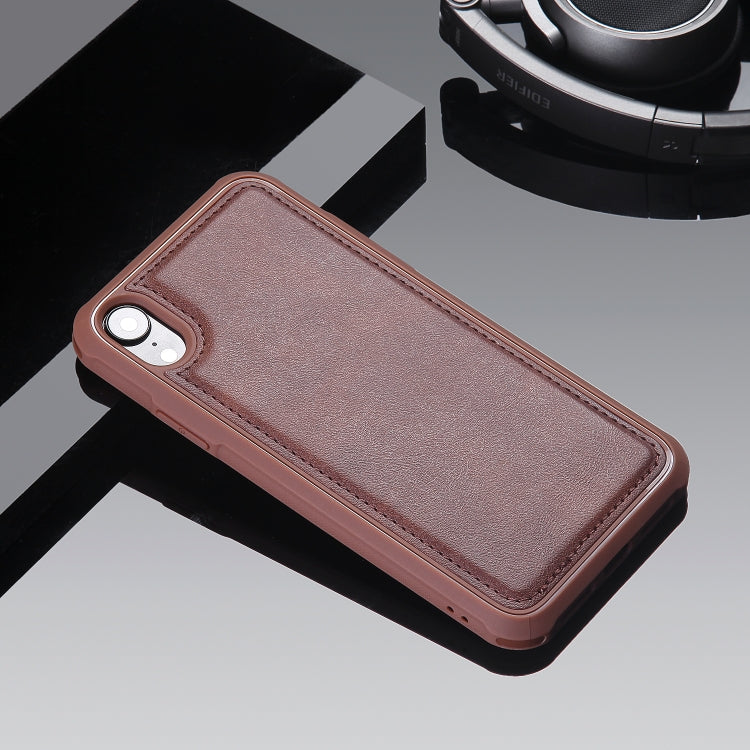 For iPhone XR Magnetic Shockproof TPU + PC + PU Leather Pasted Case