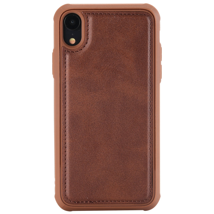 For iPhone XR Magnetic Shockproof TPU + PC + PU Leather Pasted Case