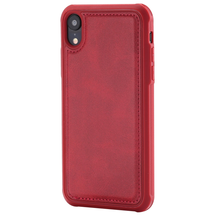 For iPhone XR Magnetic Shockproof TPU + PC + PU Leather Pasted Case