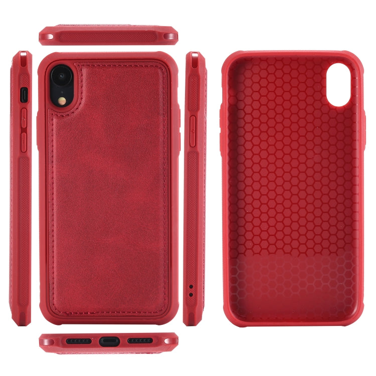 For iPhone XR Magnetic Shockproof TPU + PC + PU Leather Pasted Case