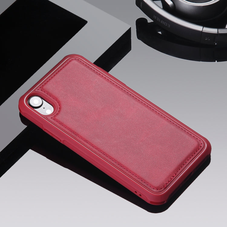 For iPhone XR Magnetic Shockproof TPU + PC + PU Leather Pasted Case