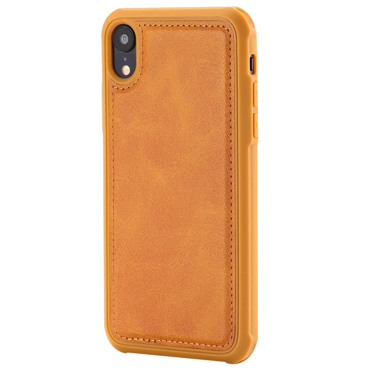 For iPhone XR Magnetic Shockproof TPU + PC + PU Leather Pasted Case