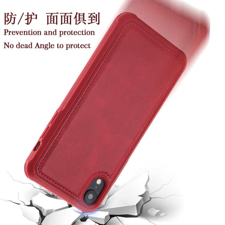 For iPhone XR Magnetic Shockproof TPU + PC + PU Leather Pasted Case