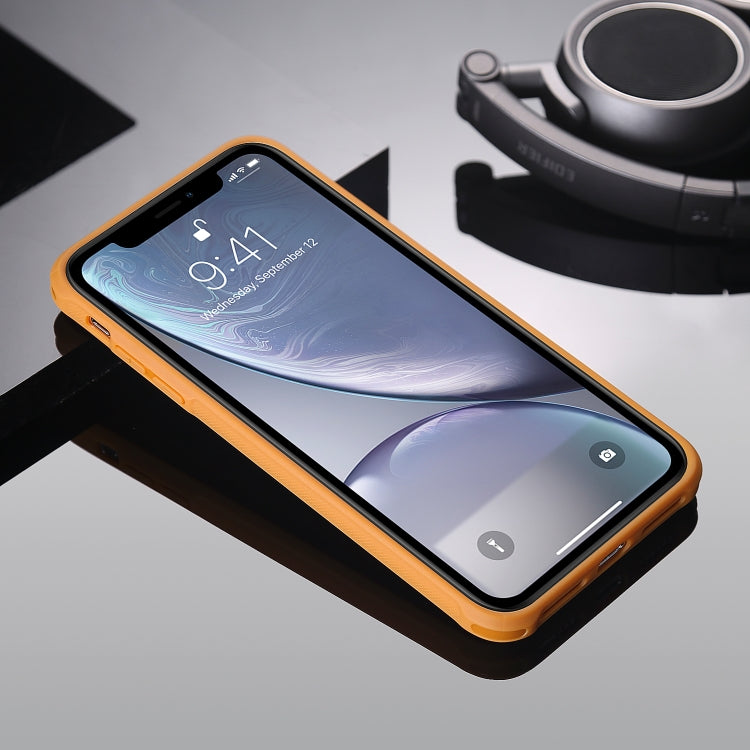 For iPhone XR Magnetic Shockproof TPU + PC + PU Leather Pasted Case