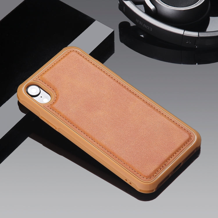 For iPhone XR Magnetic Shockproof TPU + PC + PU Leather Pasted Case