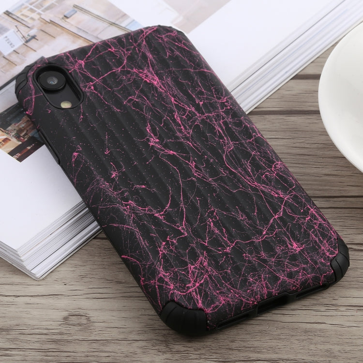 For iPhone XR Travel Box Shape Painted Marble Protective TPU + PC Case