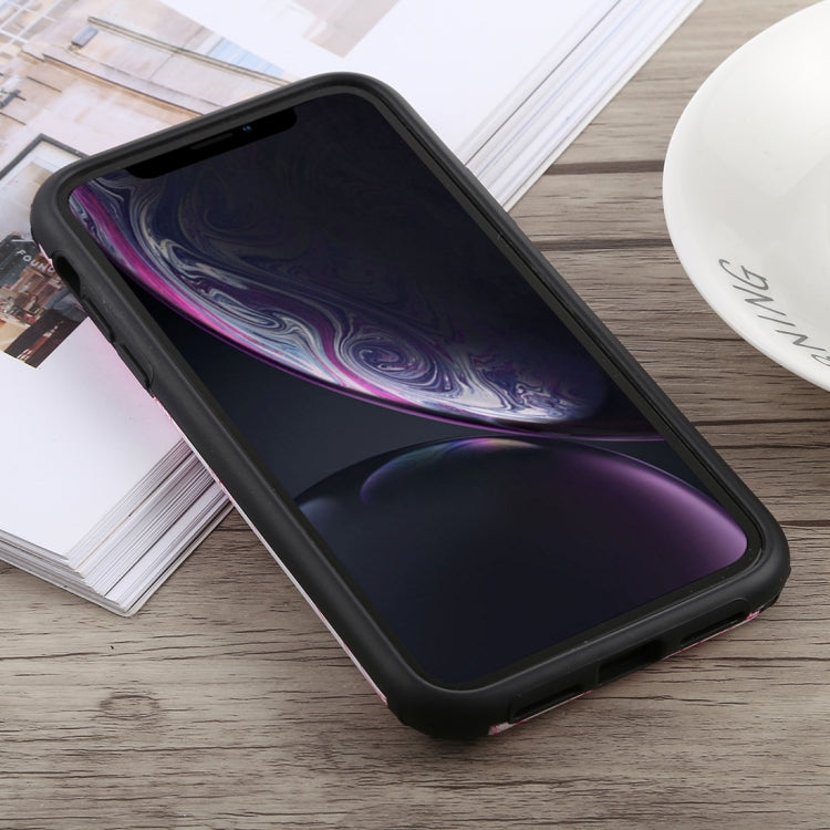 For iPhone XR Travel Box Shape Painted Marble Protective TPU + PC Case