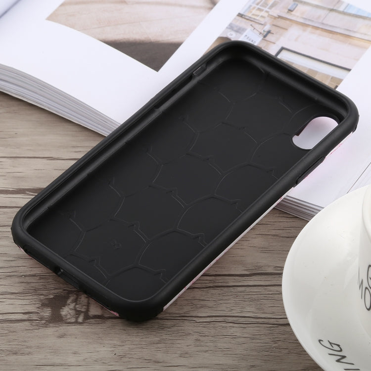 For iPhone XR Travel Box Shape Painted Marble Protective TPU + PC Case