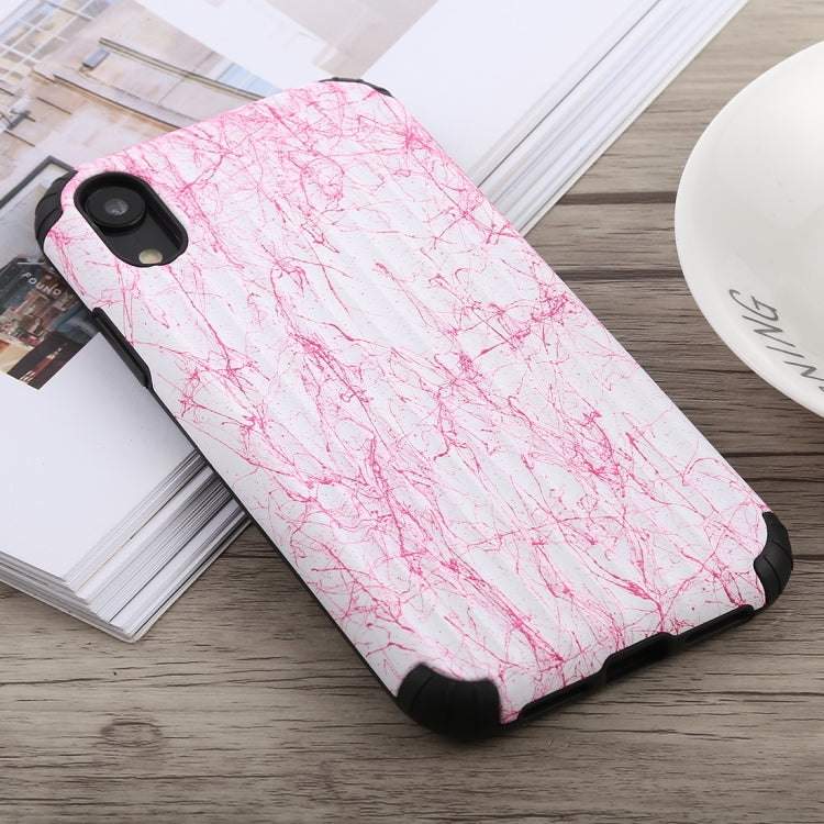 For iPhone XR Travel Box Shape Painted Marble Protective TPU + PC Case