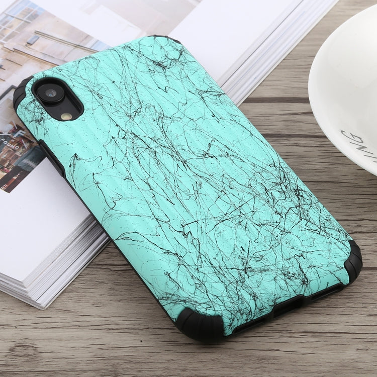 For iPhone XR Travel Box Shape Painted Marble Protective TPU + PC Case