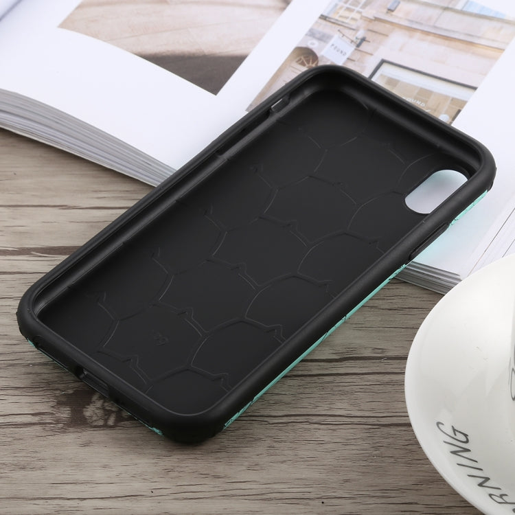 For iPhone XR Travel Box Shape Painted Marble Protective TPU + PC Case