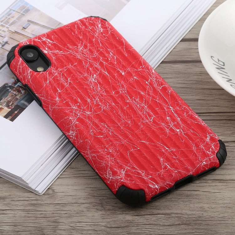 For iPhone XR Travel Box Shape Painted Marble Protective TPU + PC Case