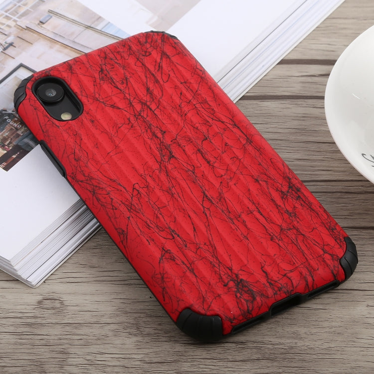 For iPhone XR Travel Box Shape Painted Marble Protective TPU + PC Case