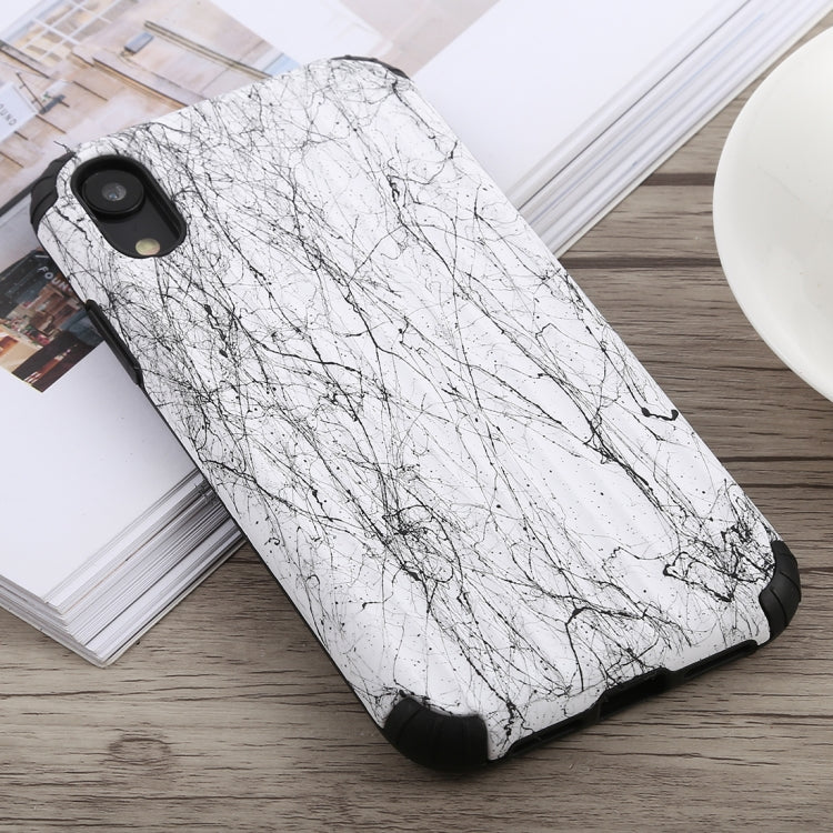 For iPhone XR Travel Box Shape Painted Marble Protective TPU + PC Case