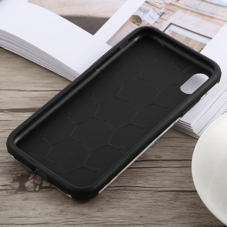 For iPhone XR Travel Box Shape Painted Marble Protective TPU + PC Case