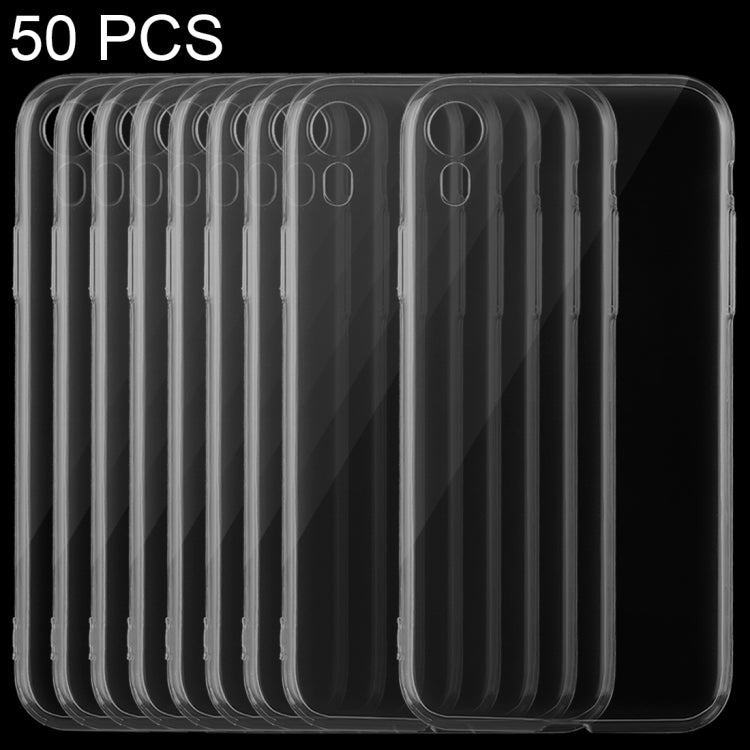 For iPhone XR 50 PCS 0.75mm Ultra-thin Transparent TPU Case