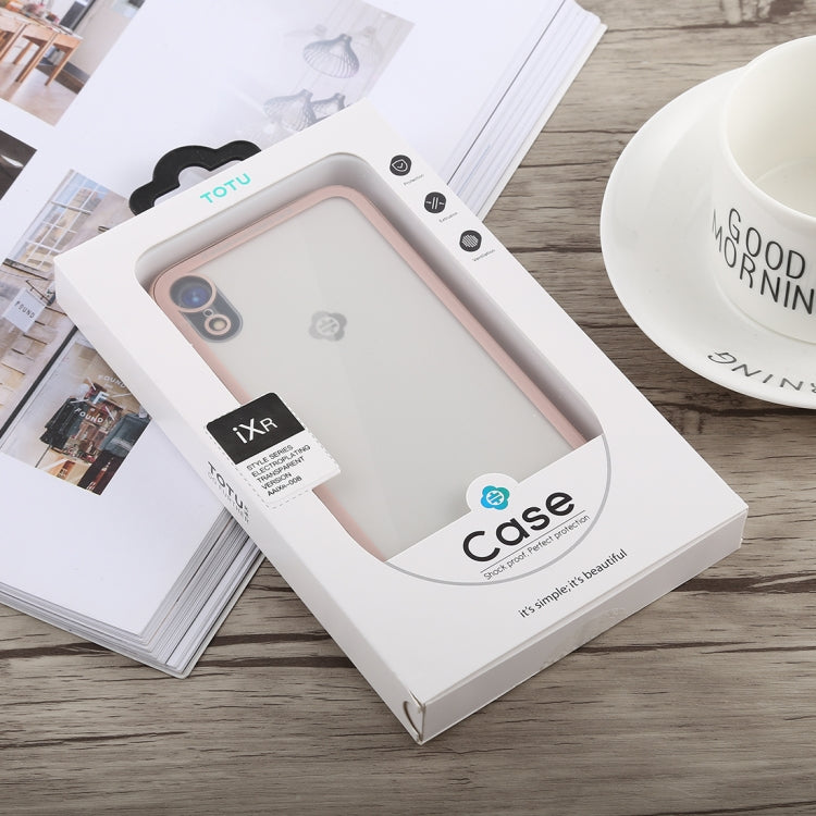 For iPhone XR TOTUDESIGN Style Series Electroplating Transparent TPU + PC Case