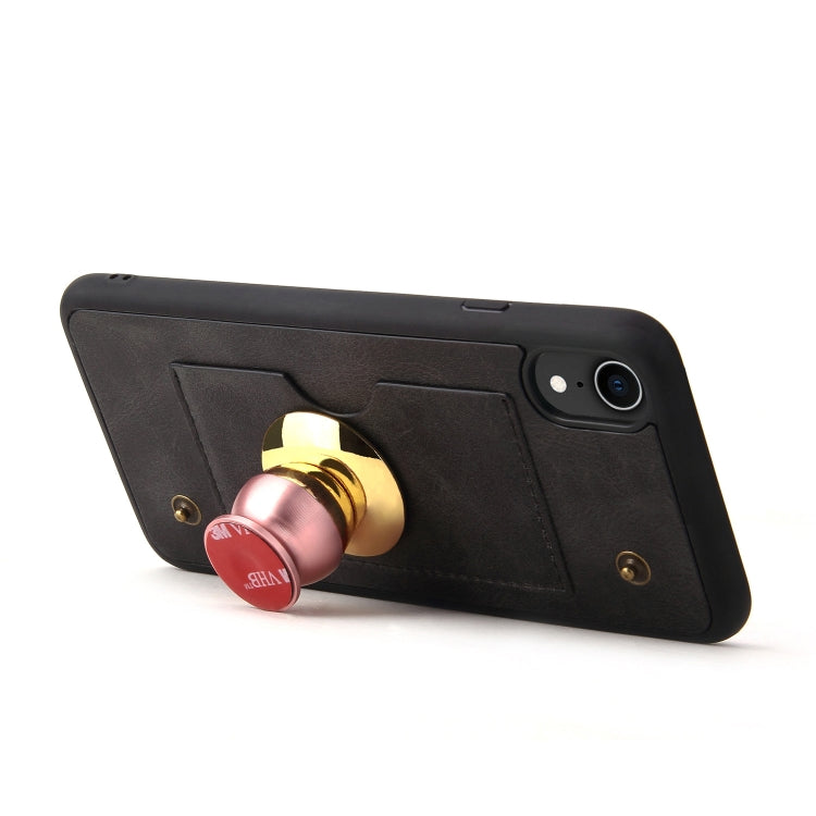 For iPhone XR Cowhide Texture Magnetic Absorption Detachable Horizontal Flip Leather Case with Holder & Card Slots & Wallet