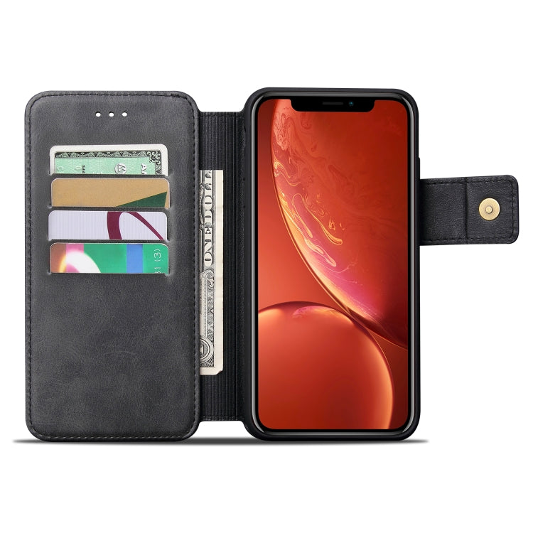 For iPhone XR Cowhide Texture Magnetic Absorption Detachable Horizontal Flip Leather Case with Holder & Card Slots & Wallet