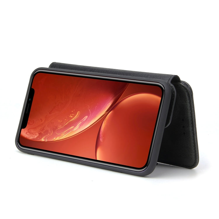 For iPhone XR Cowhide Texture Magnetic Absorption Detachable Horizontal Flip Leather Case with Holder & Card Slots & Wallet