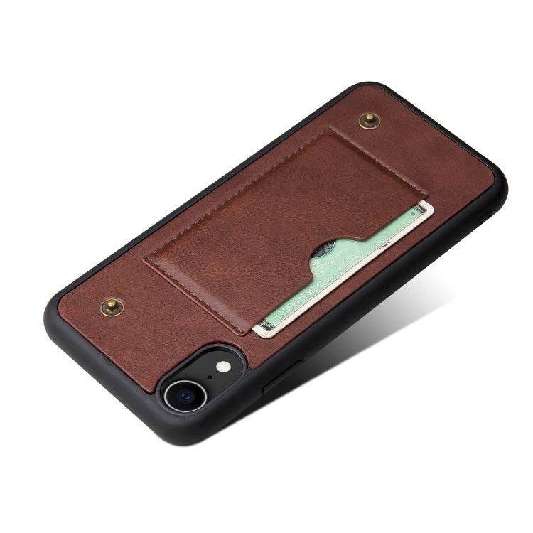 For iPhone XR Cowhide Texture Magnetic Absorption Detachable Horizontal Flip Leather Case with Holder & Card Slots & Wallet