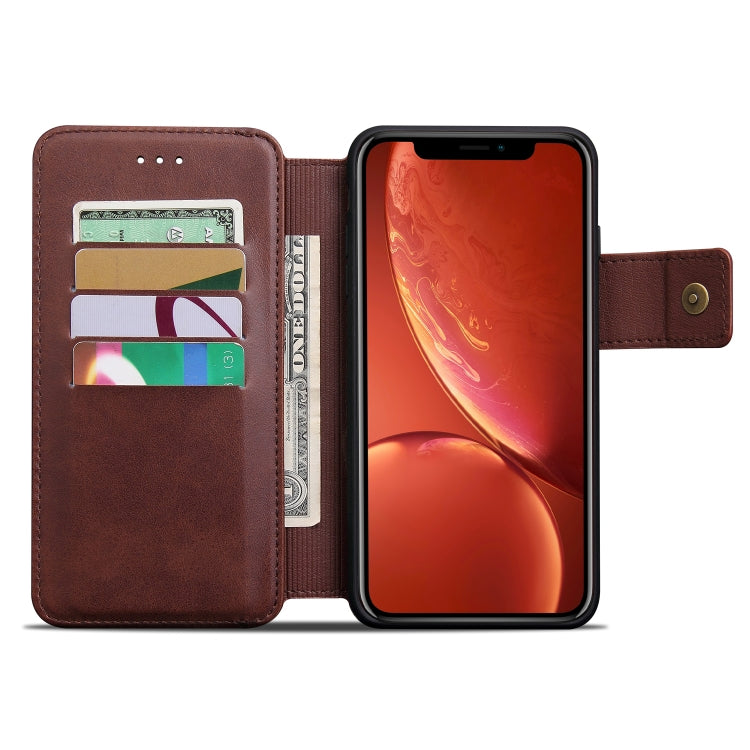 For iPhone XR Cowhide Texture Magnetic Absorption Detachable Horizontal Flip Leather Case with Holder & Card Slots & Wallet