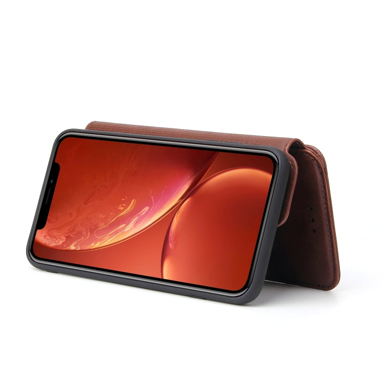 For iPhone XR Cowhide Texture Magnetic Absorption Detachable Horizontal Flip Leather Case with Holder & Card Slots & Wallet