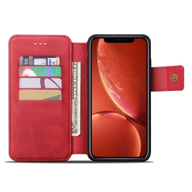 For iPhone XR Cowhide Texture Magnetic Absorption Detachable Horizontal Flip Leather Case with Holder & Card Slots & Wallet