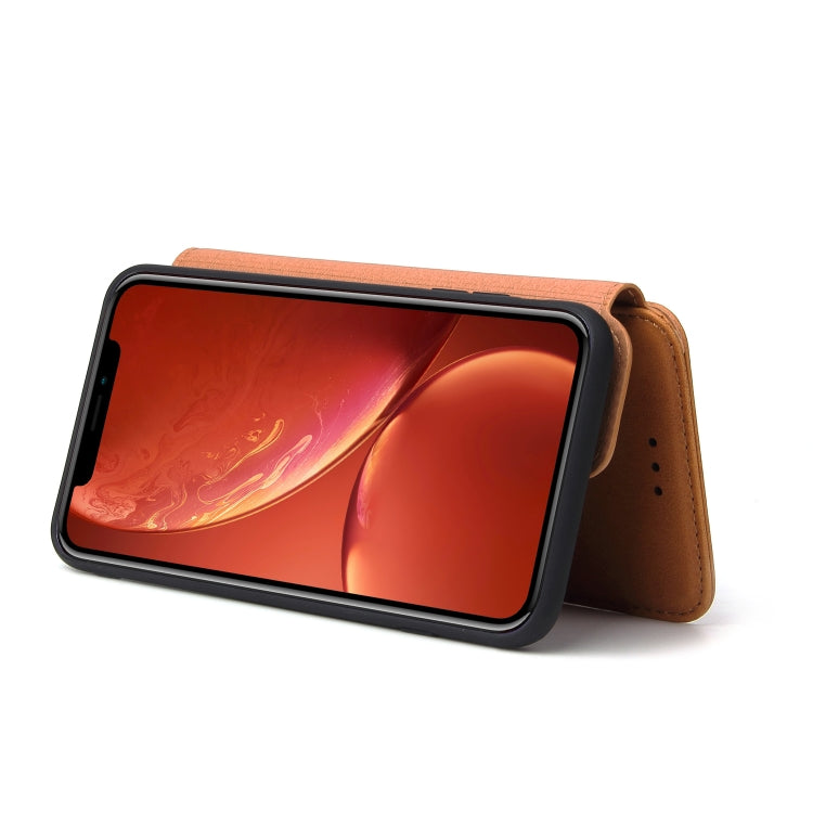 For iPhone XR Cowhide Texture Magnetic Absorption Detachable Horizontal Flip Leather Case with Holder & Card Slots & Wallet