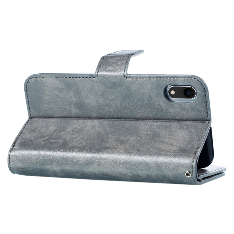 For iPhone XR Crazy Horse Texture Horizontal Flip Leather Case with Card Slots & Wallet & Photo Frame