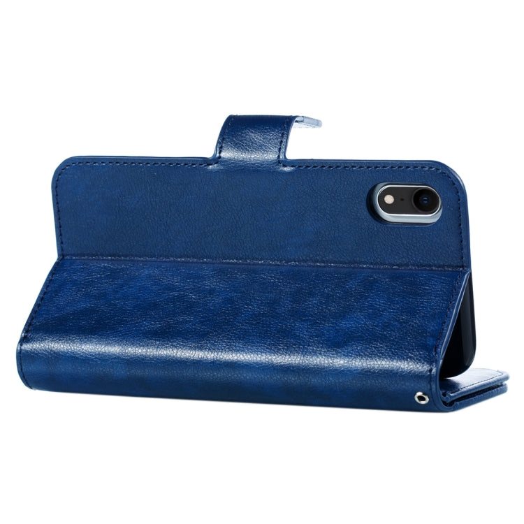For iPhone XR Crazy Horse Texture Horizontal Flip Leather Case with Card Slots & Wallet & Photo Frame