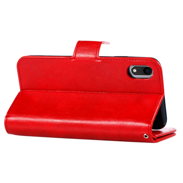 For iPhone XR Crazy Horse Texture Horizontal Flip Leather Case with Card Slots & Wallet & Photo Frame
