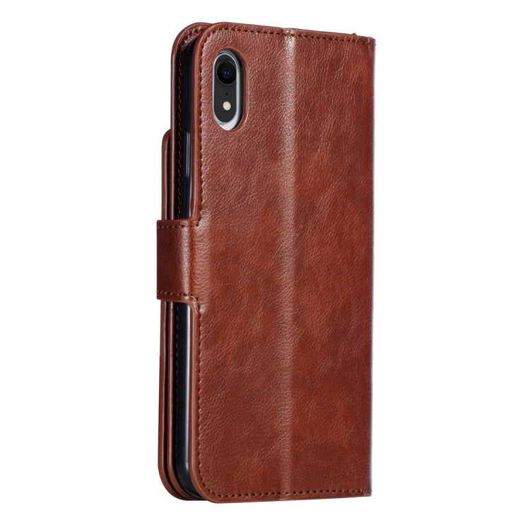 For iPhone XR Crazy Horse Texture Horizontal Flip Leather Case with Card Slots & Wallet & Photo Frame