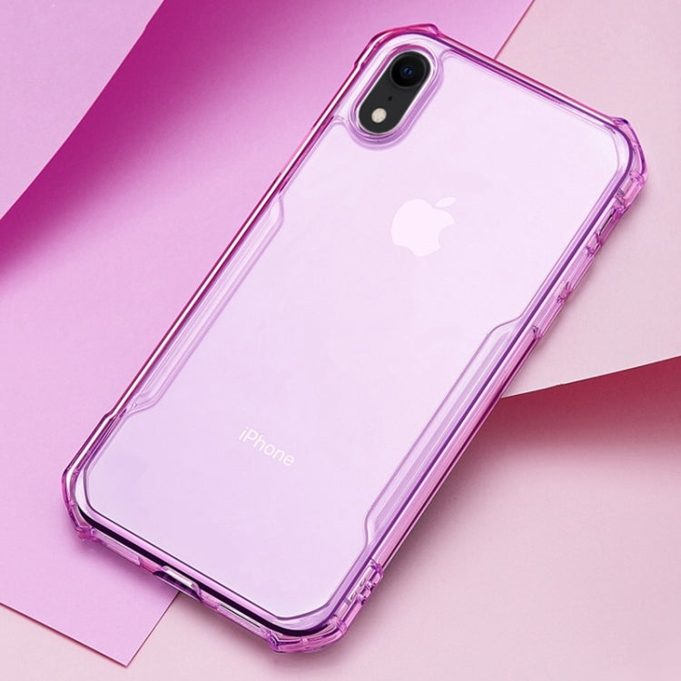 For iPhone XR XUNDD Beetle Series Shockproof Transparent TPU Protective Case(Purple)