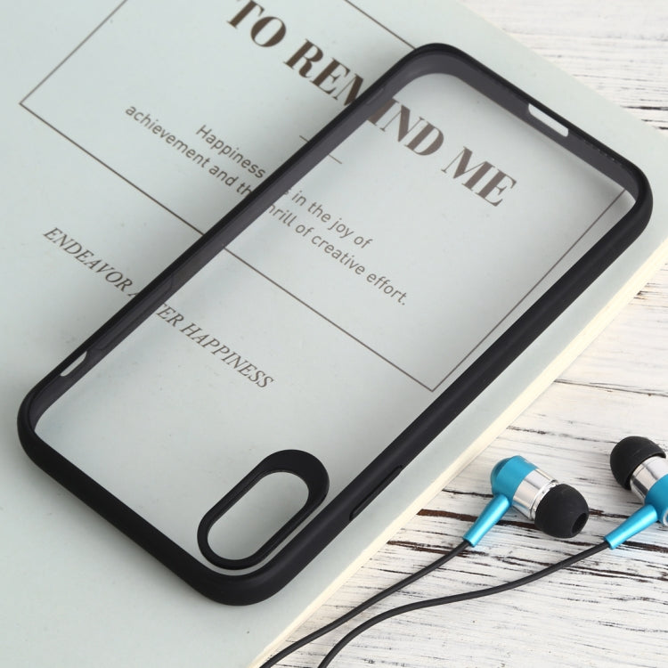 For iPhone XR Shockproof Pure Color Border Acrylic + TPU Protective Case (Black)