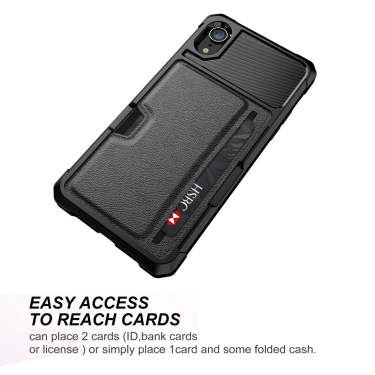 For iPhone XR Shockproof Magnetic PC Case with Card Slot