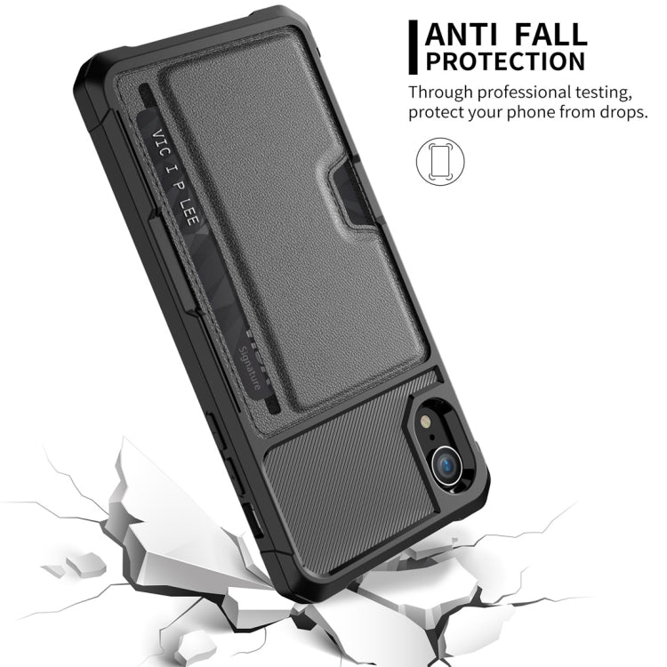 For iPhone XR Shockproof Magnetic PC Case with Card Slot