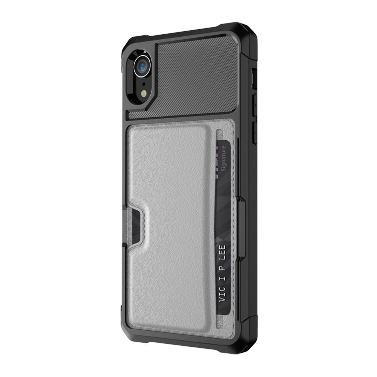 For iPhone XR Shockproof Magnetic PC Case with Card Slot