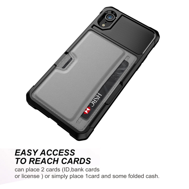 For iPhone XR Shockproof Magnetic PC Case with Card Slot