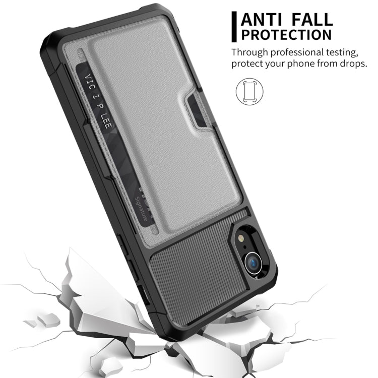 For iPhone XR Shockproof Magnetic PC Case with Card Slot