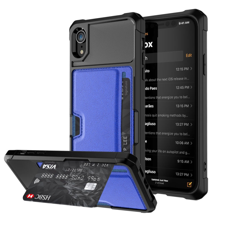 For iPhone XR Shockproof Magnetic PC Case with Card Slot