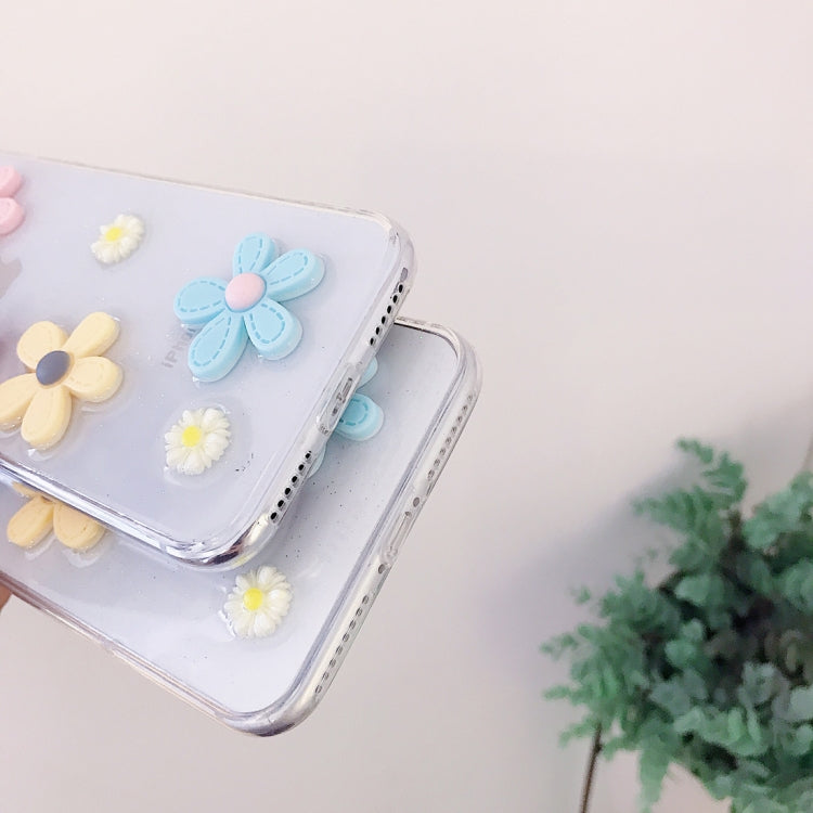 For iPhone XR Shockproof Epoxy Daisy Pattern Soft TPU Case