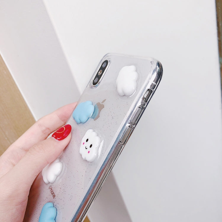 For iPhone XR Shockproof Epoxy Cloud Pattern Soft TPU Case
