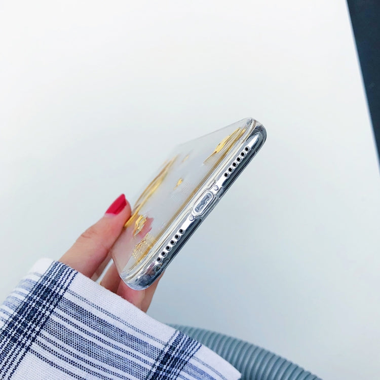 For iPhone XR Shockproof Epoxy Golden Universe Pattern Soft TPU Case