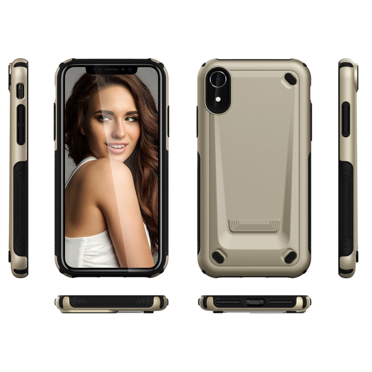 For iPhone XR Ultra-thin TPU+PC Mechanic Shockproof Protective Case