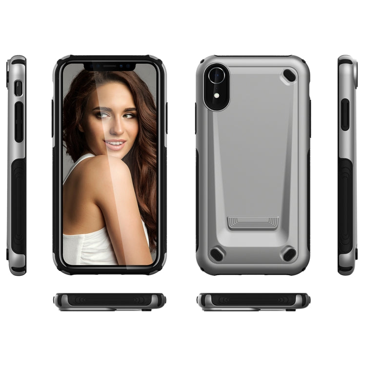 For iPhone XR Ultra-thin TPU+PC Mechanic Shockproof Protective Case