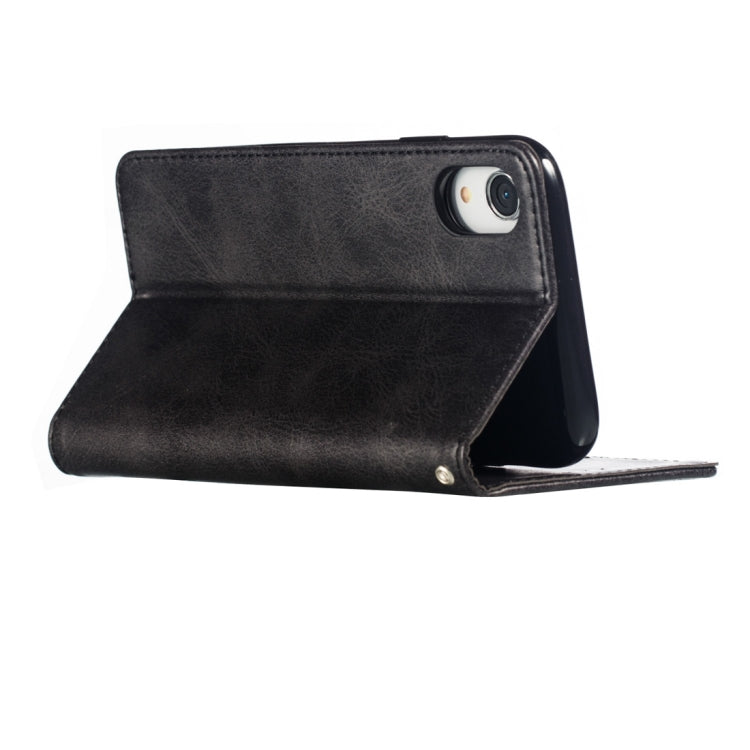 For iPhone XR Calf Texture Zipper Magnetic Horizontal Flip Leather Case with Wallet & Holder & Card Slots