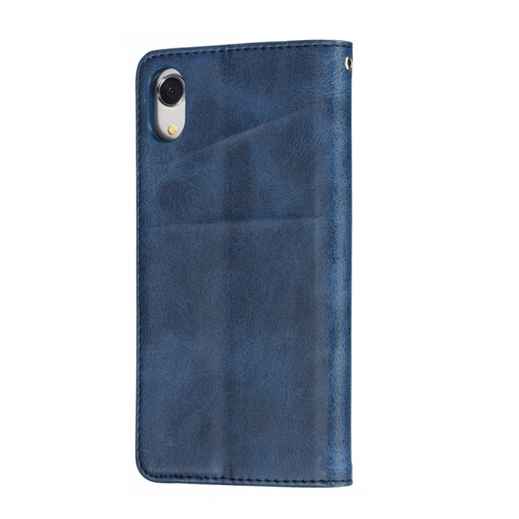 For iPhone XR Calf Texture Zipper Magnetic Horizontal Flip Leather Case with Wallet & Holder & Card Slots