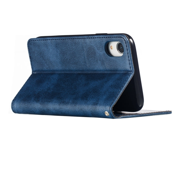 For iPhone XR Calf Texture Zipper Magnetic Horizontal Flip Leather Case with Wallet & Holder & Card Slots